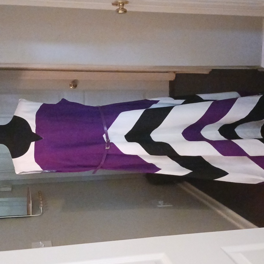 Ashley Stewart Purple White Black Chevron Maxi Dress